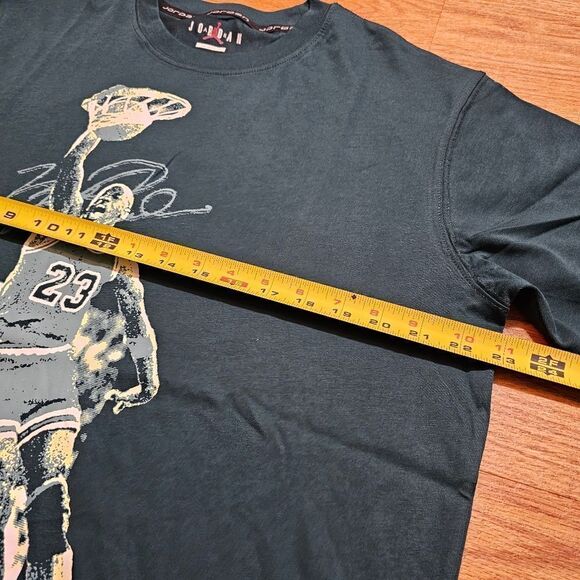 Air Jordan Sport Tee T-Shirt MJ Poster Logo Midnight Spruce Medium M Blue White - Picture 5 of 9